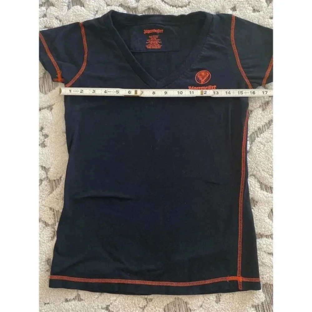 Jagermeister Women's V-Neck Black T-Shirt Size M Casual Short Sleeve
